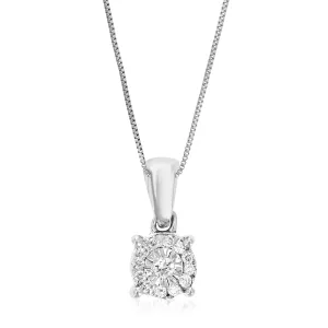 1/10 cttw Round Cut 13 Stones Lab Grown Diamond Circle Pendant Necklace .925 Sterling Silver 2/5 Inch With 18 Inch Chain 1/10 cttw Round Cut 13 Stones Lab Grown Diamond Circle Pendant Necklace .925 Sterling Silver 2/5 Inch With 18 Inch Chain