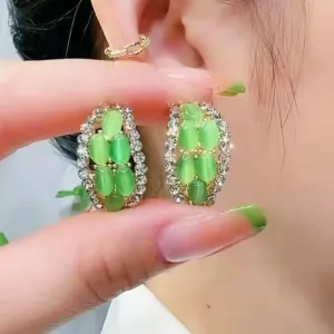 14K Gold-Plated Elegant Opal Studs
