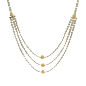22K Gold Fancy Layered Chain, Length 16inches
