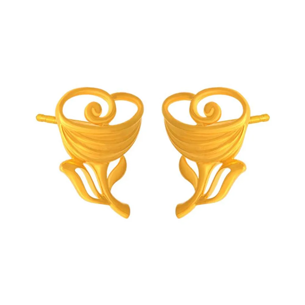 22k Yellow Style Gold Earrings