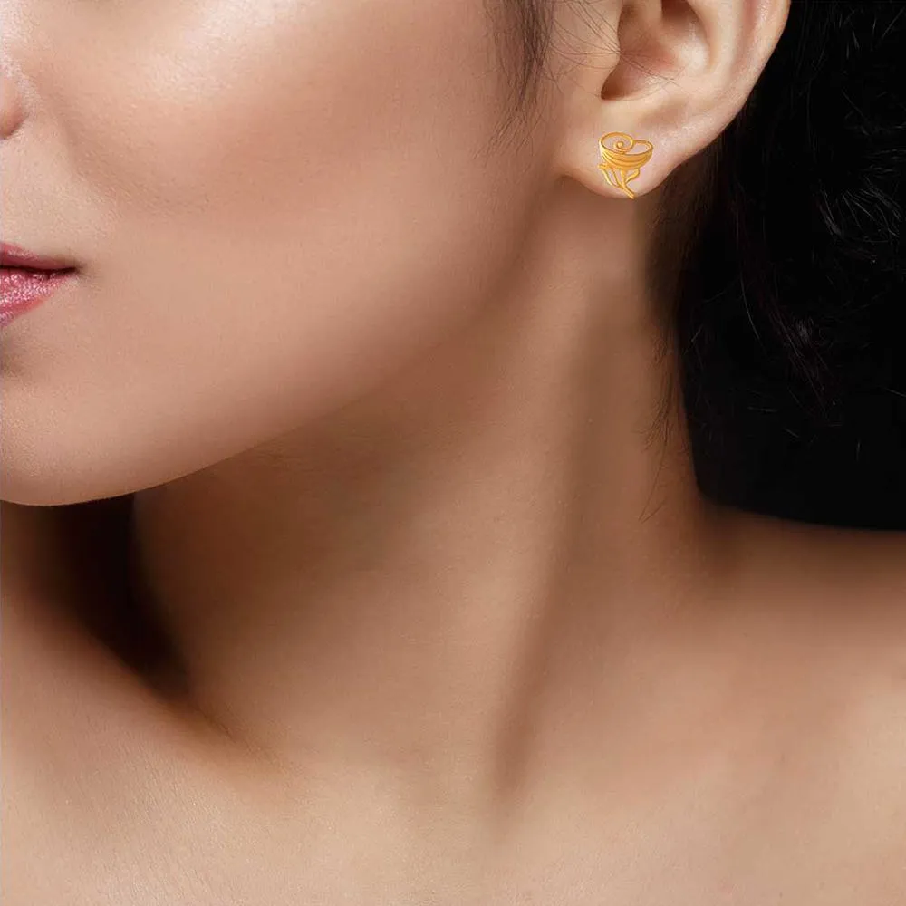 22k Yellow Style Gold Earrings