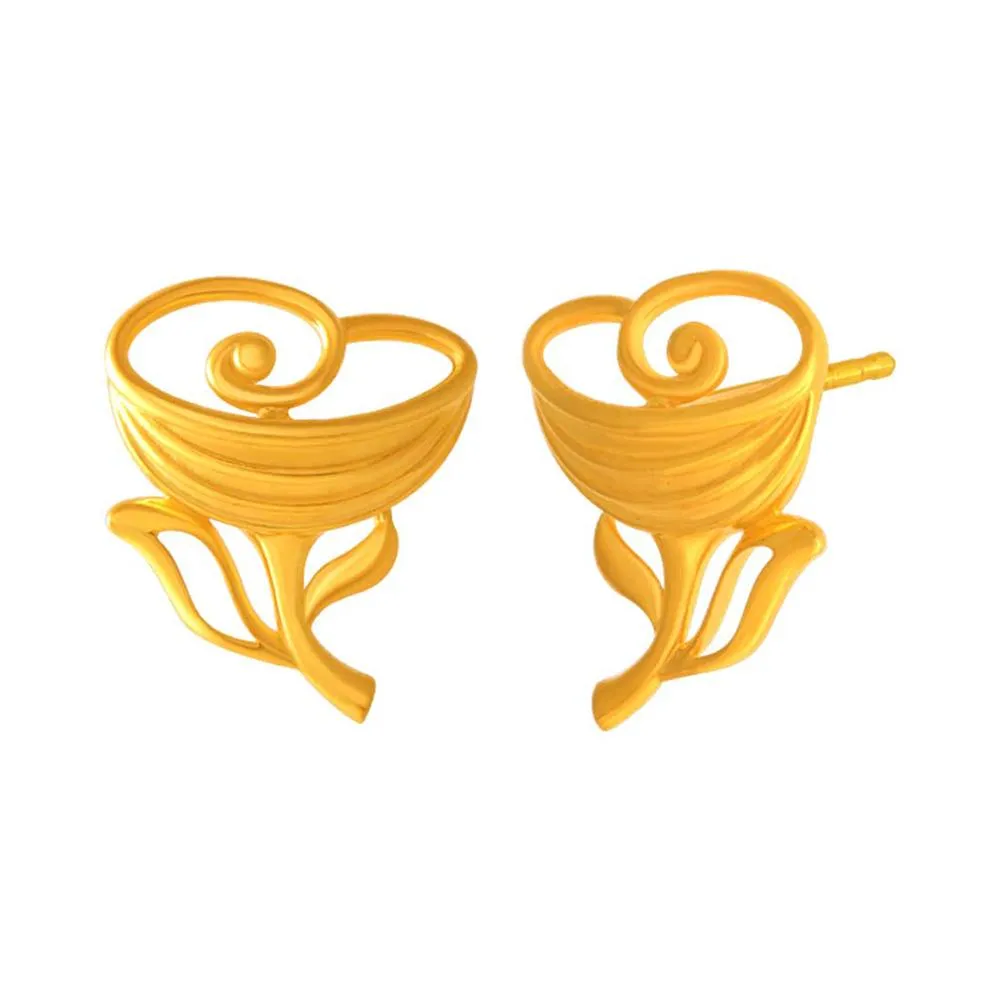 22k Yellow Style Gold Earrings