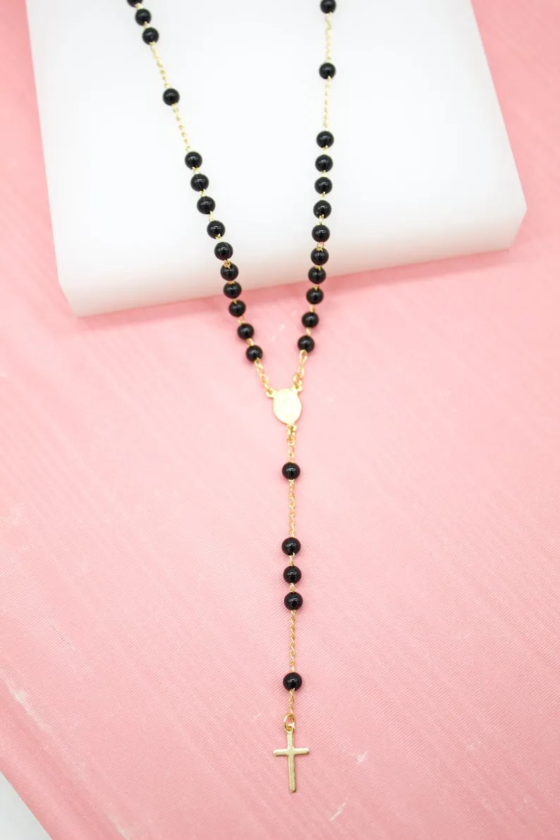 Catholic Bead Rosary With Crucifix And Virgin Mary Charm (F32B)