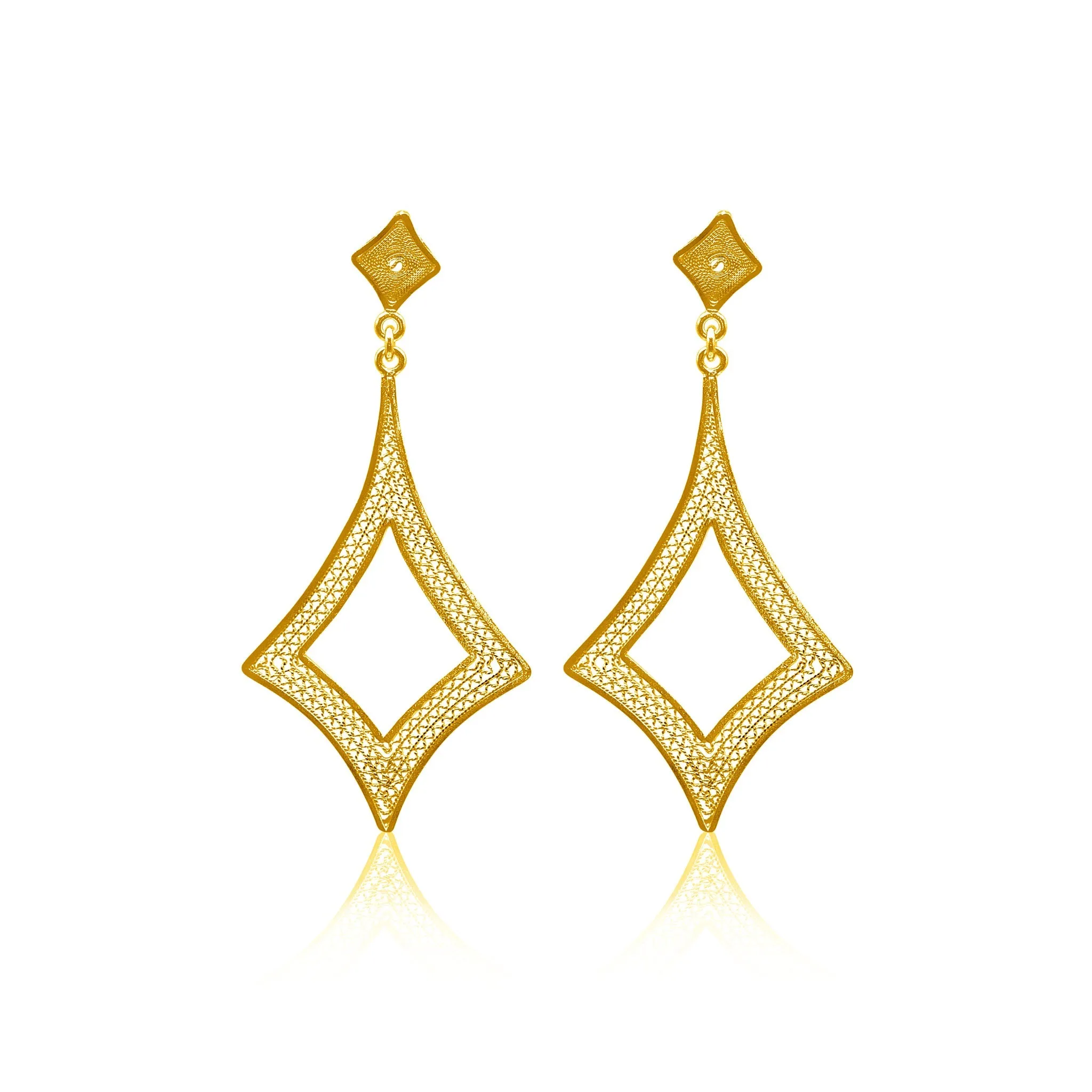CLAIRE GOLD MEDIUM EARRINGS FILIGREE