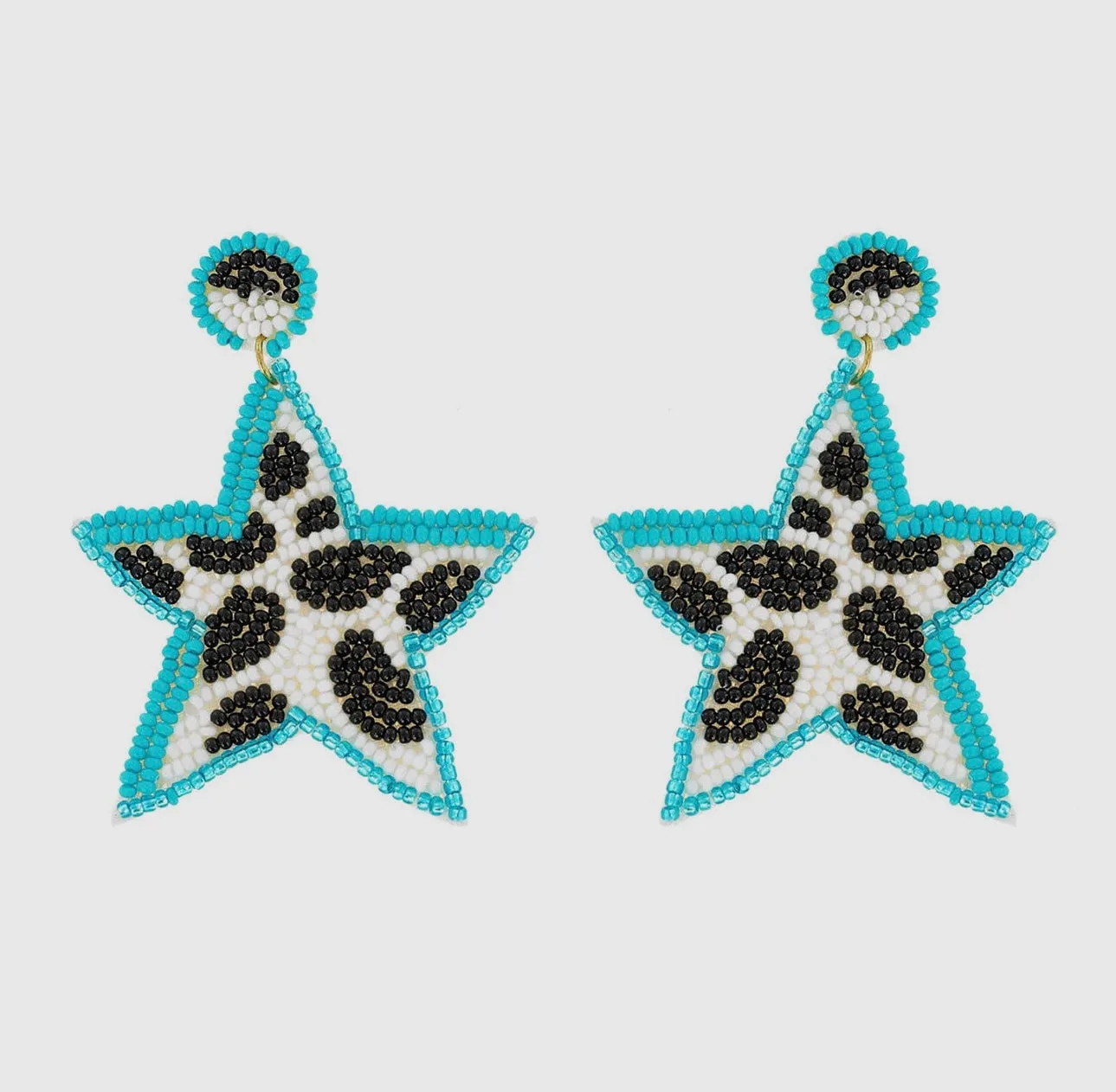 Cow star beaded earrings