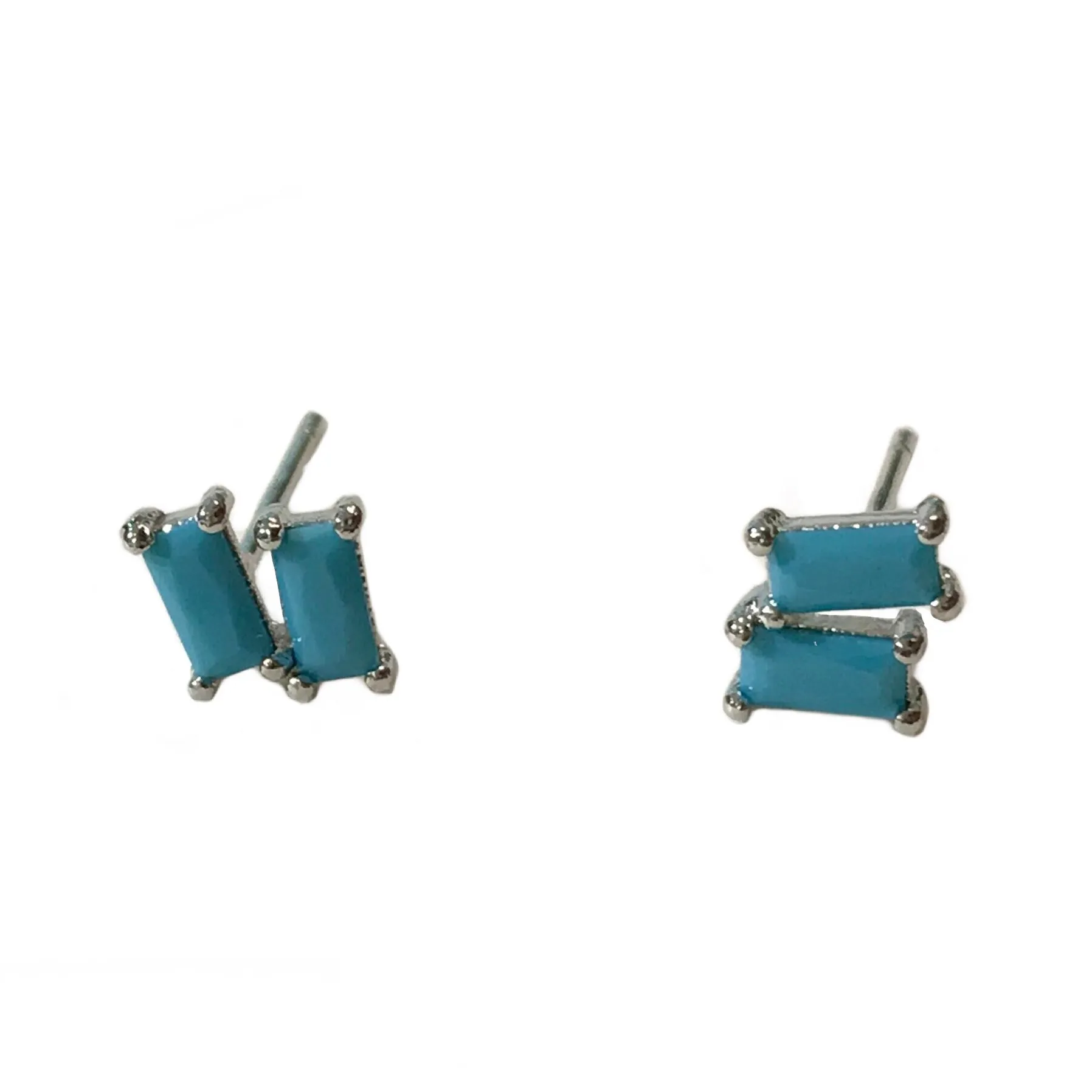 Crysta Double Baguette Studs