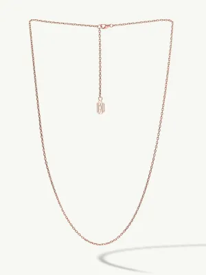 Diamond Cut Cable Chain Necklace In 18K Rose Gold, 1.5mm