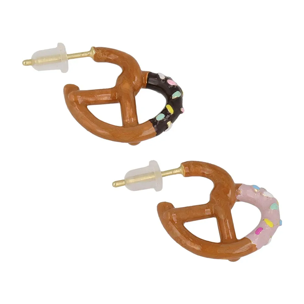 Dipped Pretzel Earrings