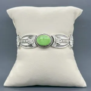 Estate David Reeves SS Green Turquoise Cuff Bracelet Estate David Reeves SS Green Turquoise Cuff Bracelet