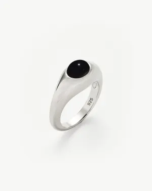 Savi Sculptural Gemstone Stacking Ring | Sterling Silver/Black Onyx