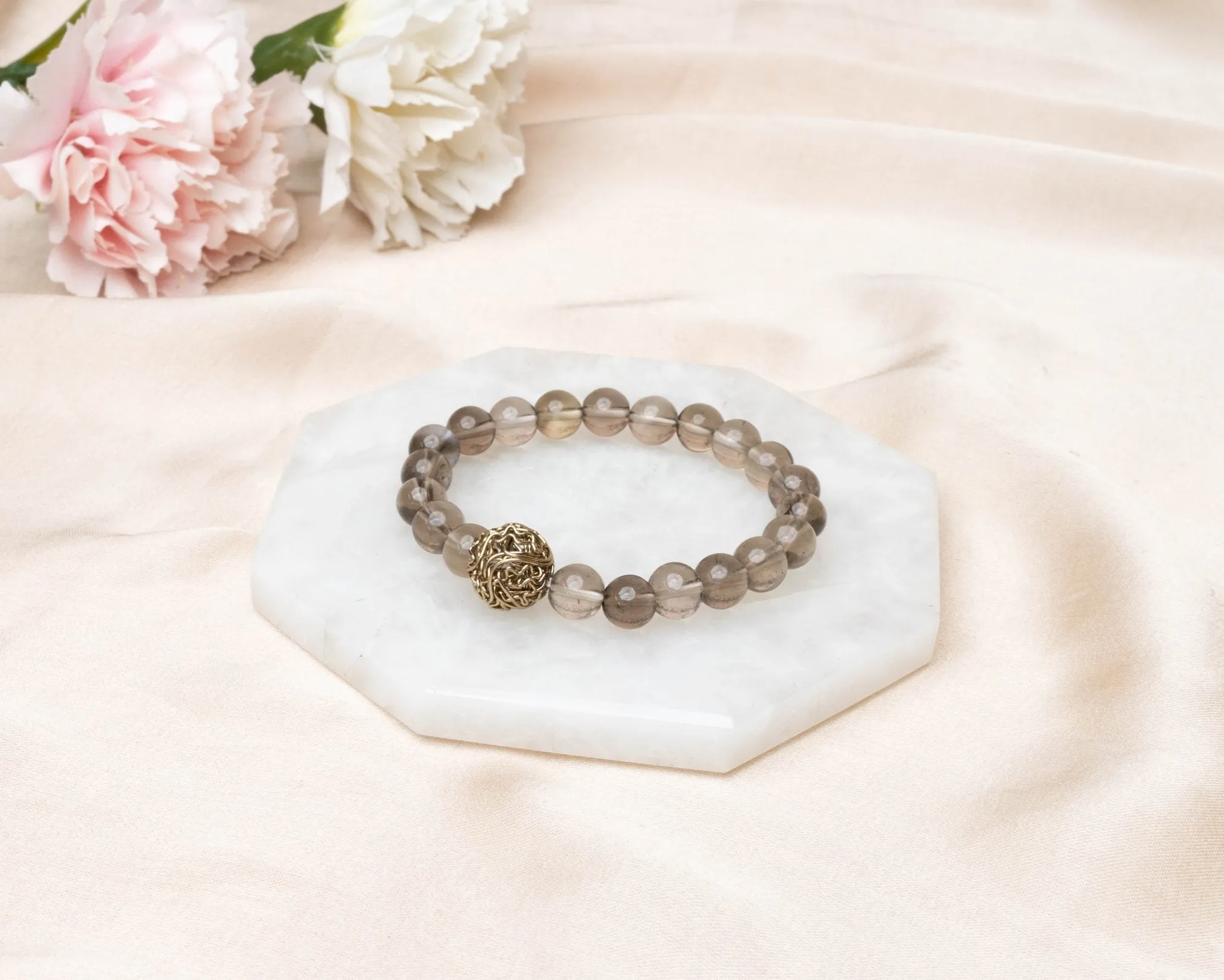 Smoky Quartz With Charm Bracelet