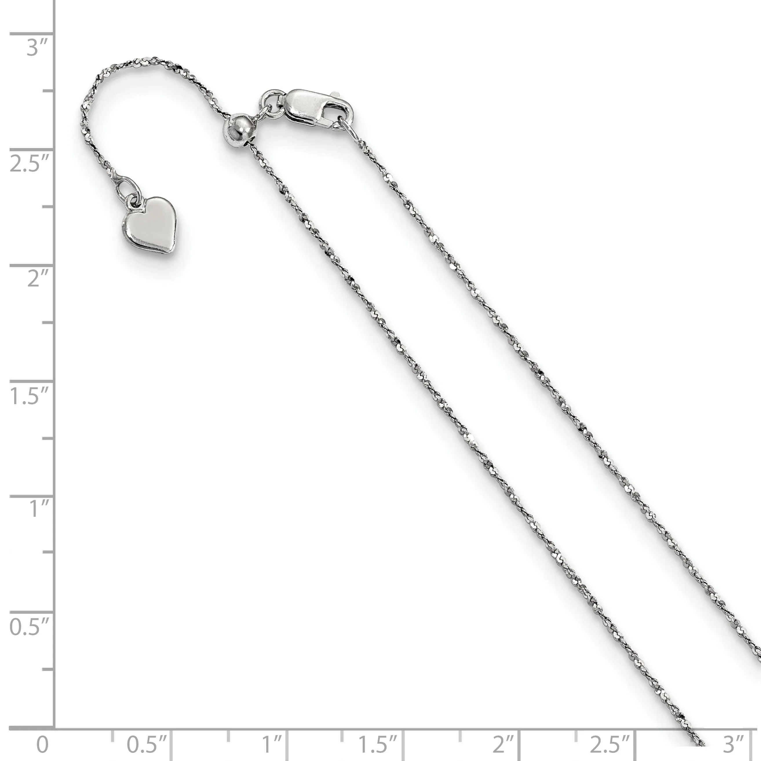 Sterling Silver Fancy Twisted Adjustable Chain