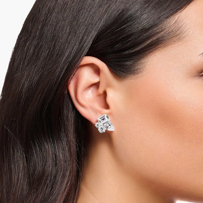 Thomas Sabo Silver Ear Studs with White Zirconia