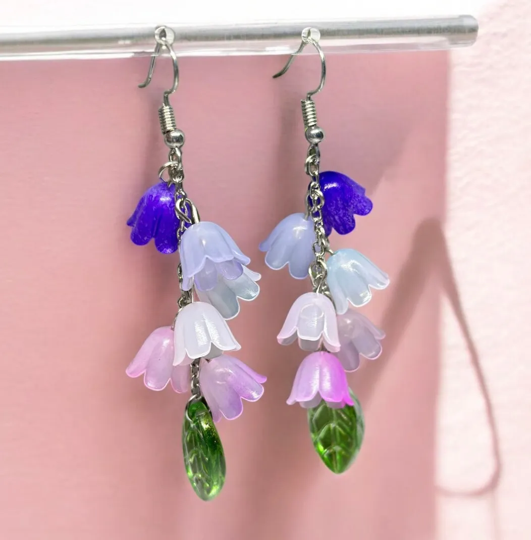 Whimsical - Lily of the valley - Pink purple flower earrings |mini flower earrings